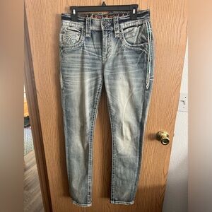 Rock Revival turquoise men’s jeans, size 30x32 only worn once, like new